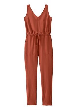 Patagonia Fleetwith Sleeveless V-Neck Jumpsuit in Mangrove Red Medium